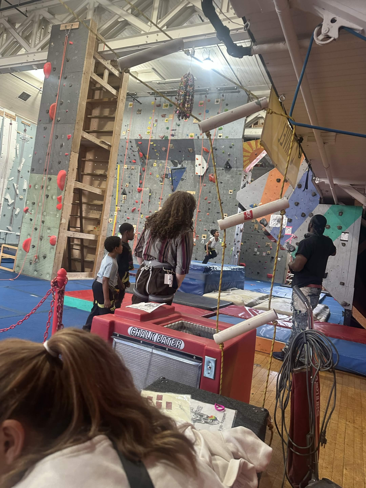 The community gym space set up for a BBMI program day.